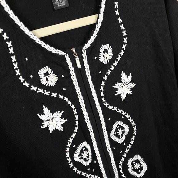 Terazzo Beaded Full Zip Sweater Size XL - Picture 5 of 9